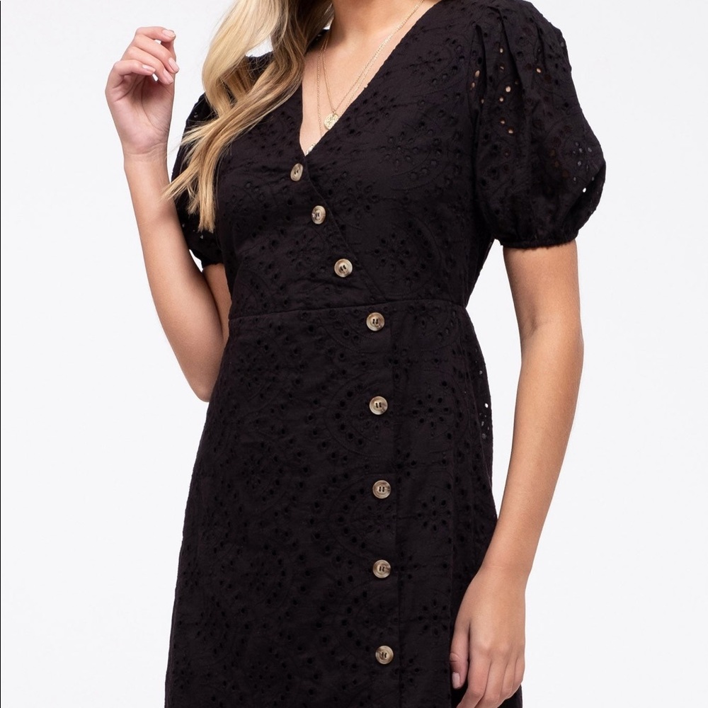 Eyelet mini dress